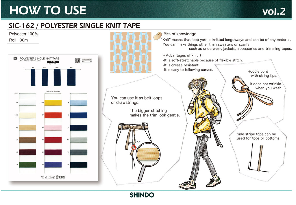 HOW TO USE vol.2 / SIC-162 POLYESTER SINGLE KNIT TAPE