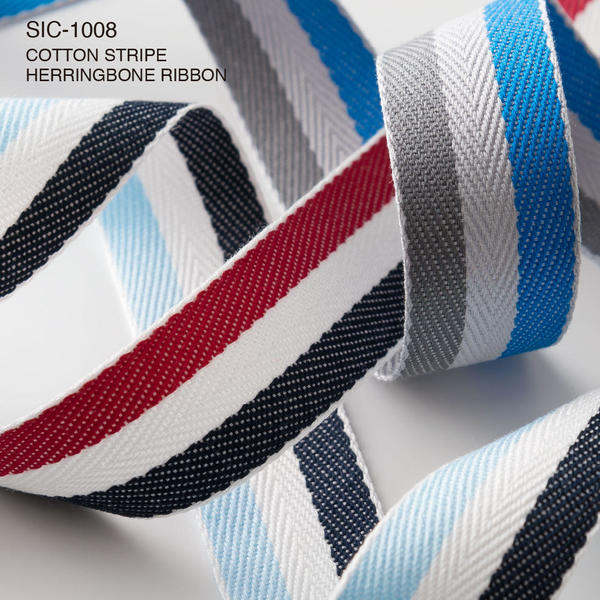 SIC-1008 / COTTON STRIPE HERRINGBONE RIBBON – S.I.C. Online Catalog EN